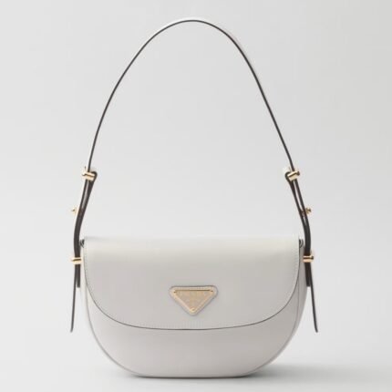 Prada Arque Shoulder Bag with Flap Knockoff in White