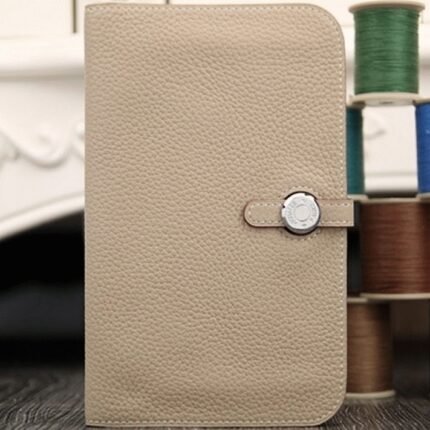 Grey designer replica Hermes Dogon combine wallet