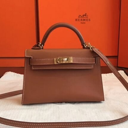 Gold Swift Replica Hermes Kelly 20cm Premium Quality Bag