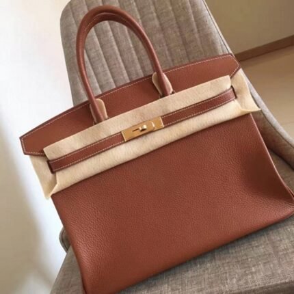 Gold-Tone Replica Hermes Birkin 35CM Designer-Inspired Tote