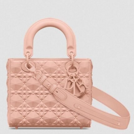 Dior Small Lady Dior My ABCDior Bag Fake in Pink Calfskin with Diamond Motif