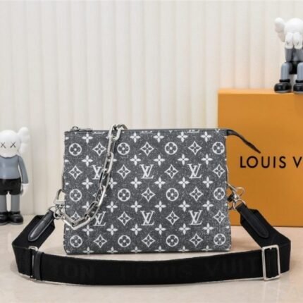 Louis Vuitton Jacquard Denim Coussin PM Bag In Black