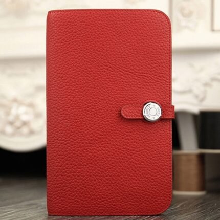 Red AAA replica Hermes Dogon combine wallet